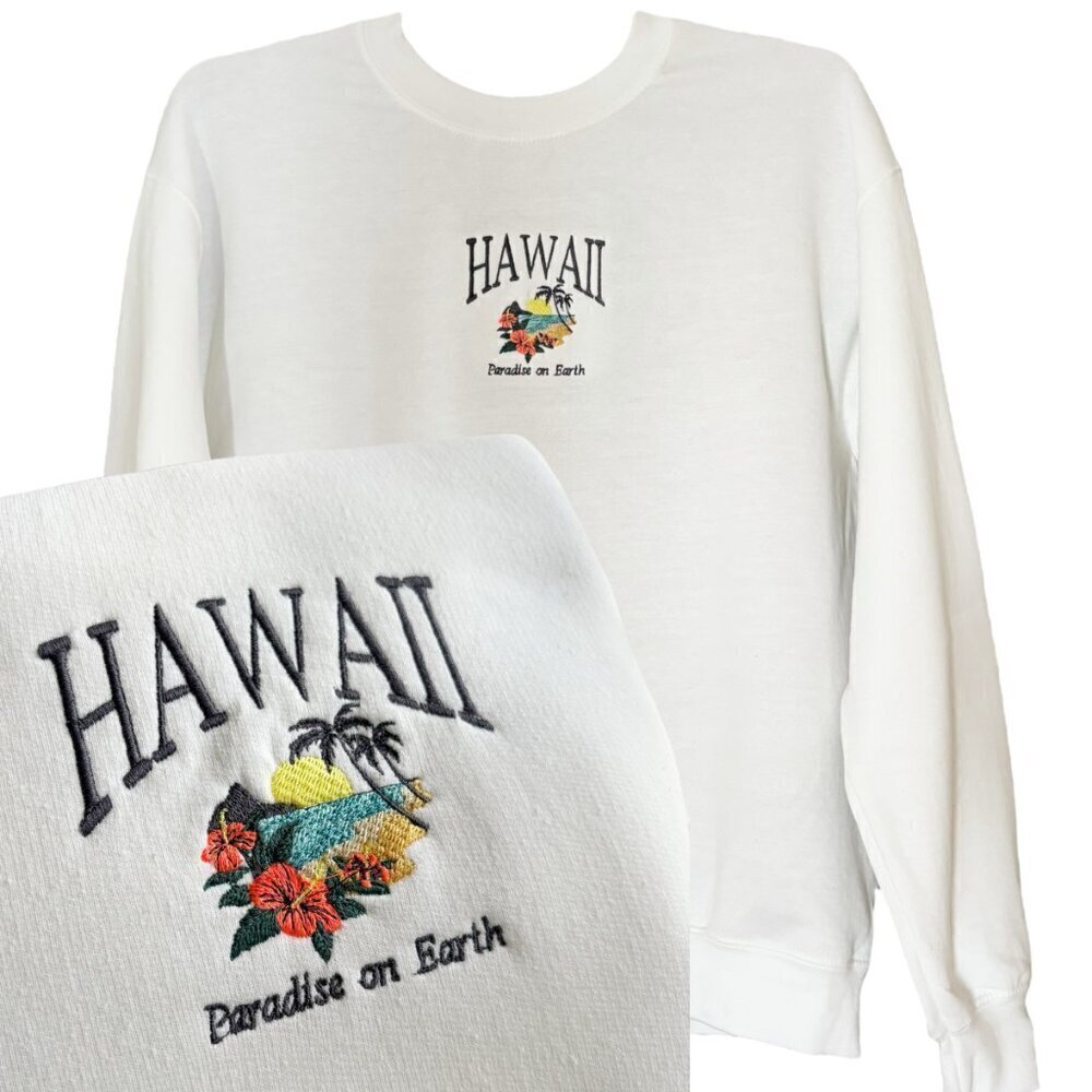 HAWAII Paradise On Earth Embroidered Sweatshirt